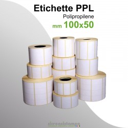100x50 MM Etichette Polipropilene PPL Bianco Opaco Adesive